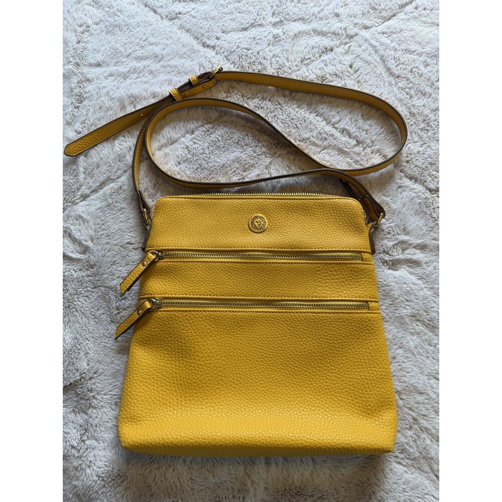 Anne Klein Crossbody VEGAN Mustard Vibrant Yellow EX